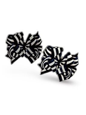 NIB : Brooke Bow Acrylic Studs - Black
